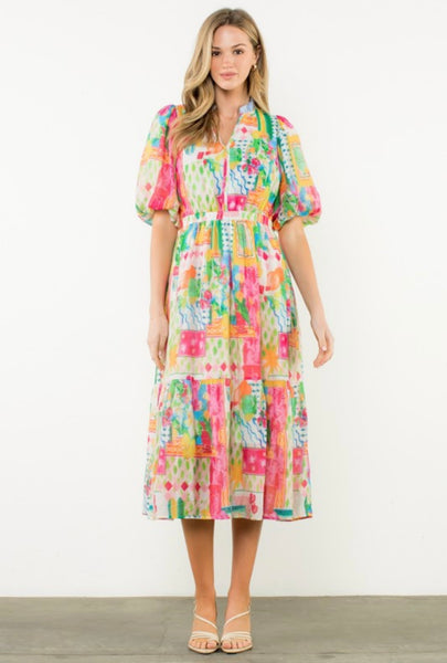 Zoe Puff Sleeve Maxi Dress
