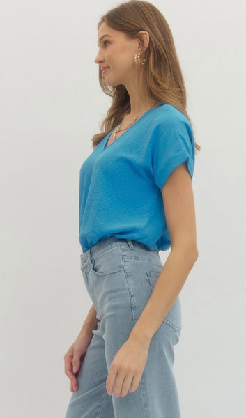 Melanie S/S Bodysuit - French Blue