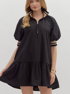 Sadie Puff Sleevee Mini Dress - Black