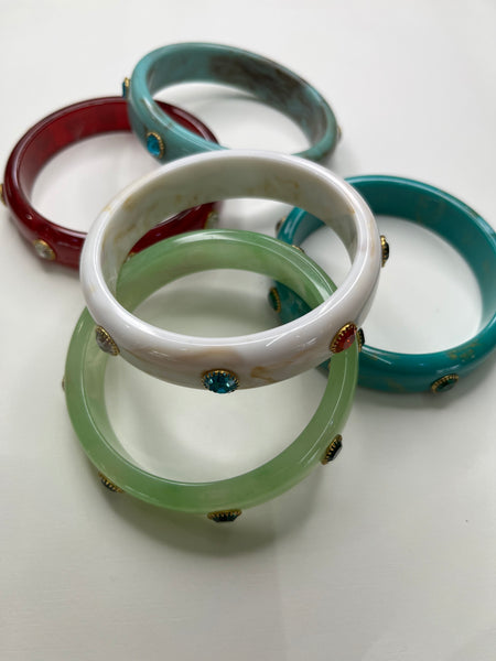 Clementine Gem Bangle Bracelets