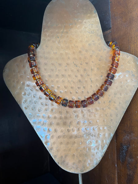The Amber Beaded Necklace - Brown