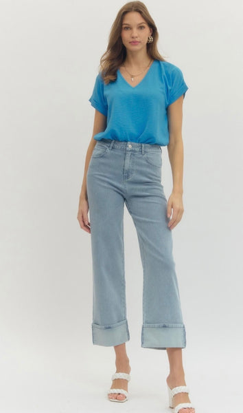 Melanie S/S Bodysuit - French Blue