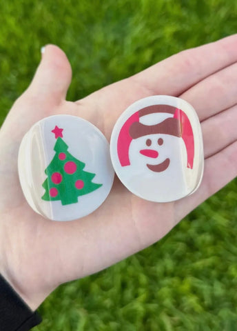 [PREORDER] Christmas Pillsbury Cookie Double Sided Custom Claw Clip - Mini