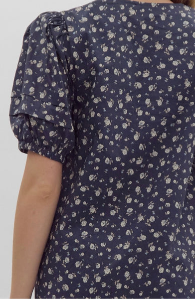 Cameron Ct Floral Dress - Navy