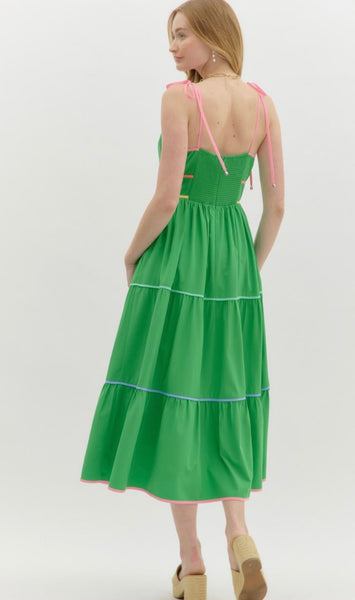 Amelia Midi Dress - Kelly Green
