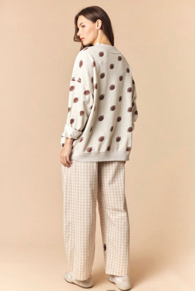 Football Daze Gingham Barrel Jeans