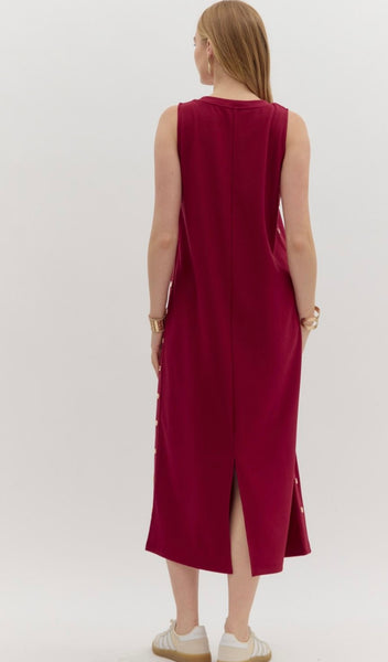 Delilah Midi Dress - Cherry