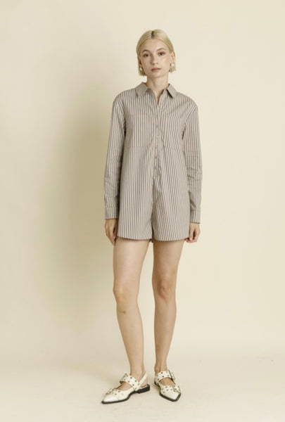 Aureum - St. Roch Oversized Stripe Shirt Romper