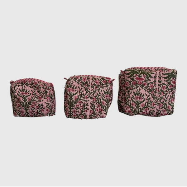 Quilted Print Cosmetic Bag Set
