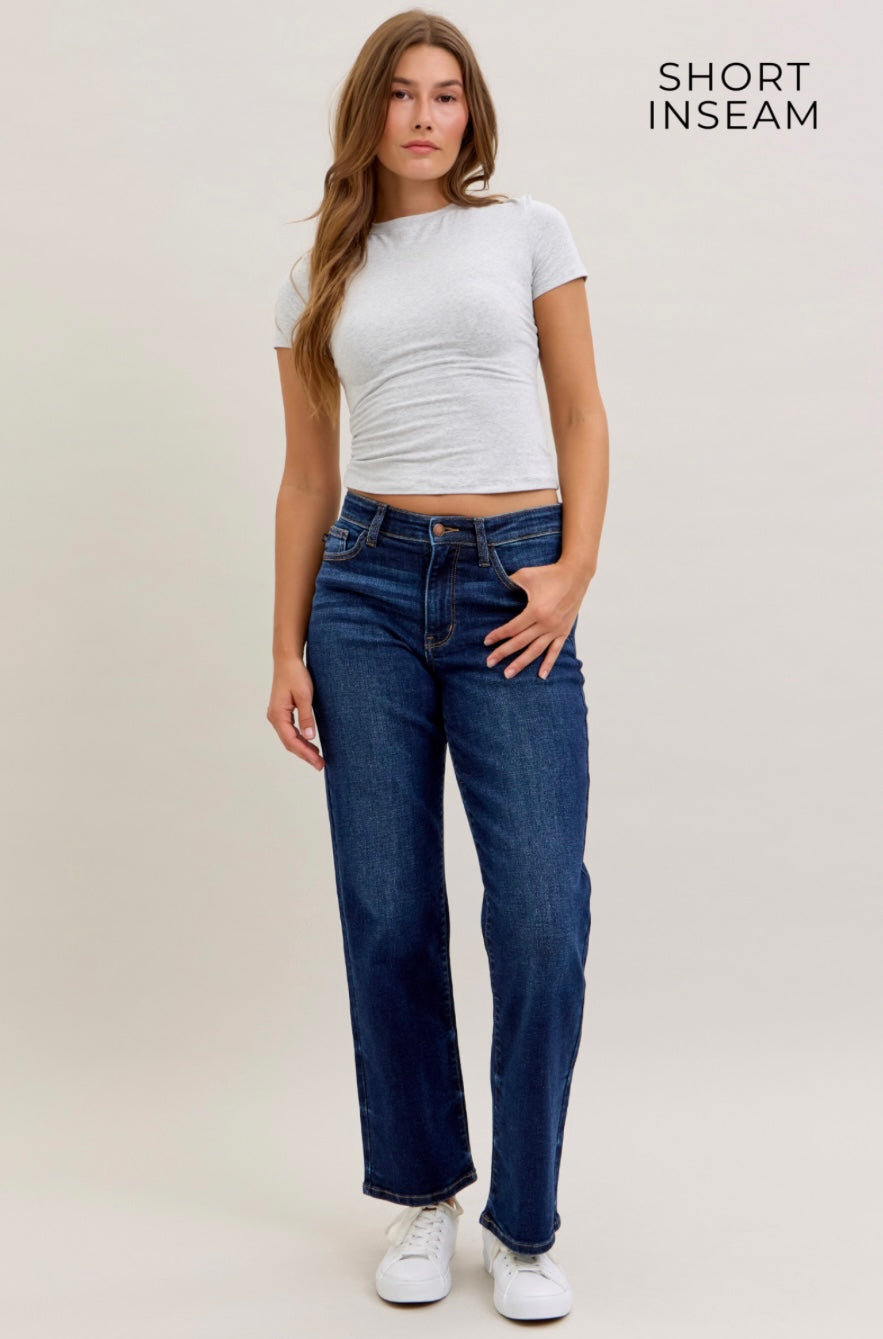 Judy Blue - Anna Mid Rise Straight Leg Denim