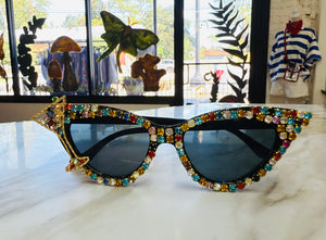Martini Rhinestone Sunglasses