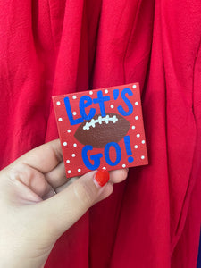 Let's Go Football Magnet - Red