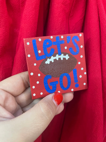 Let's Go Football Magnet - Red