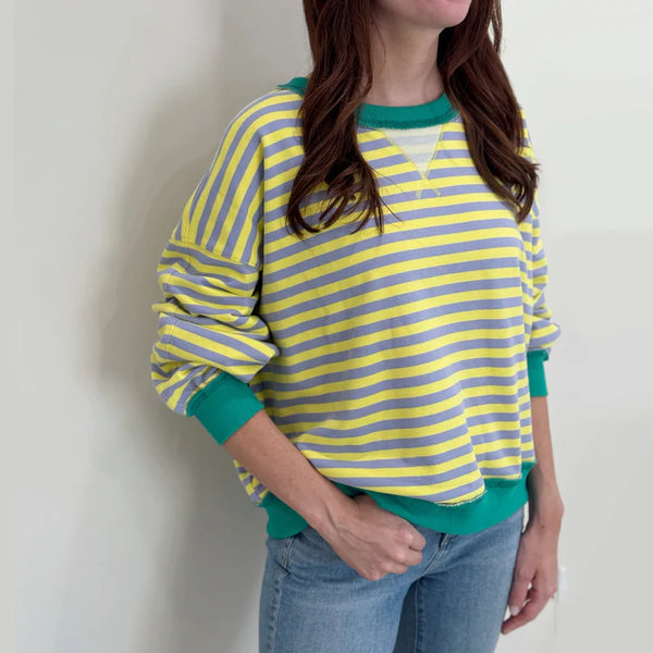 Nolaverse - Mardi Pastel Stripe Crewneck