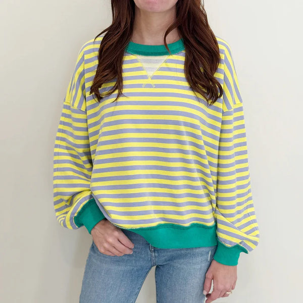 Nolaverse - Mardi Pastel Stripe Crewneck