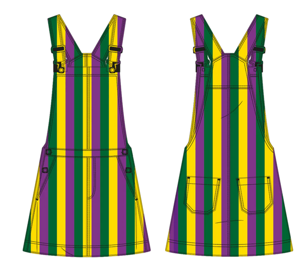 Sparkle City - Mardi Gras Overall Dress