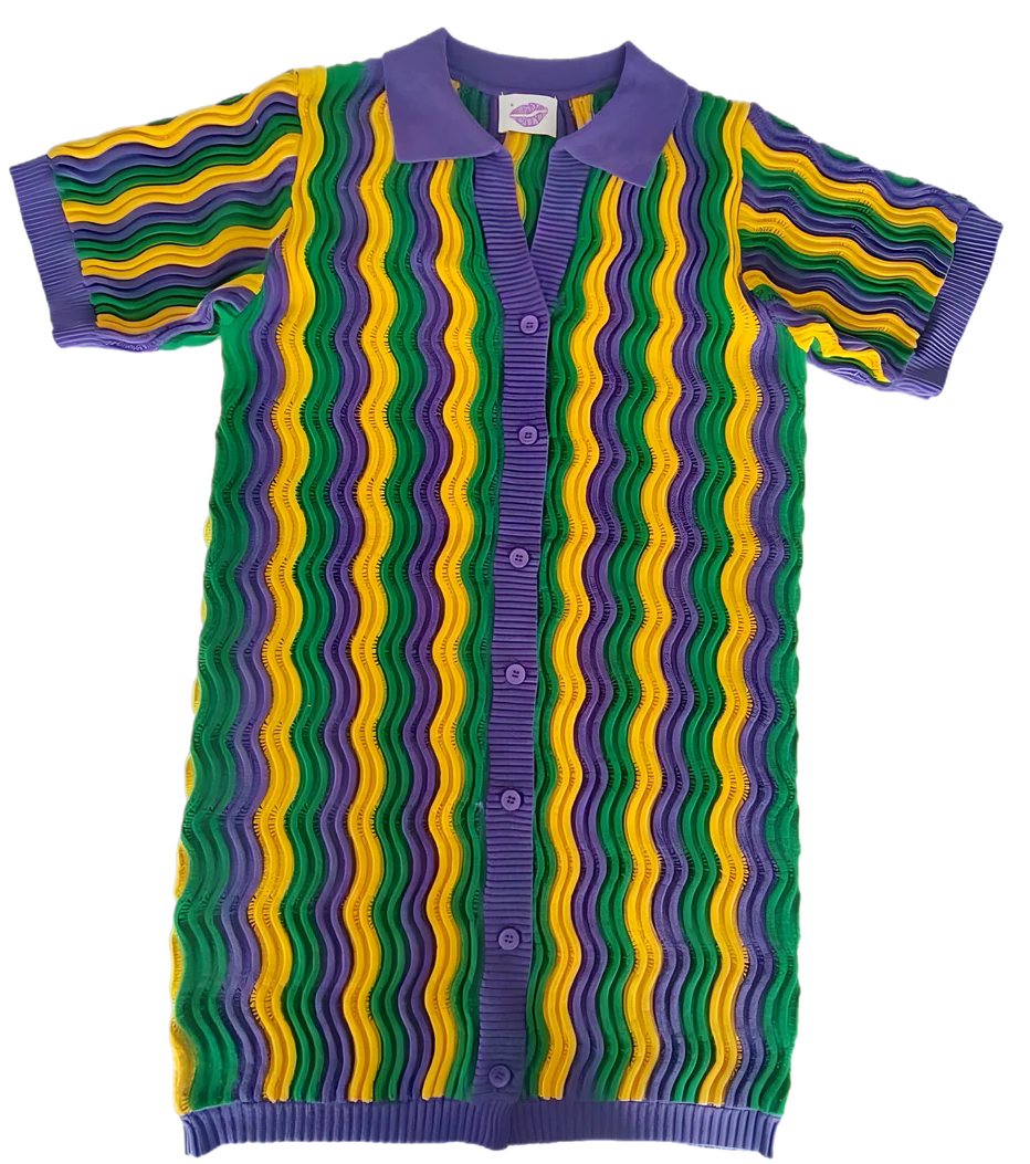 Sparkle City - Mardi Gras Groovy Knit Dress