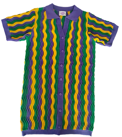 Sparkle City - Mardi Gras Groovy Knit Dress