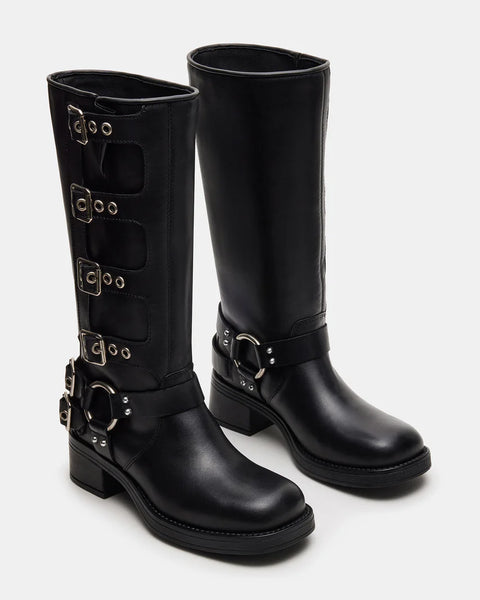 Steve Madden - Rocky Leather Boots - Black