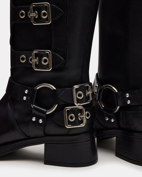 Steve Madden - Rocky Leather Boots - Black