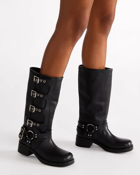 Steve Madden - Rocky Leather Boots - Black