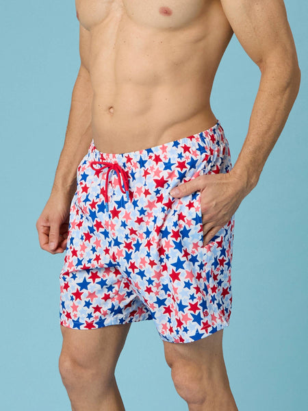 Men's Star-Spangled Swim Trunks