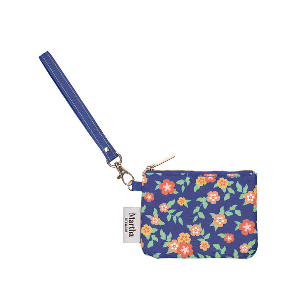 Zip ID Case - Floral Deep Ultramarine