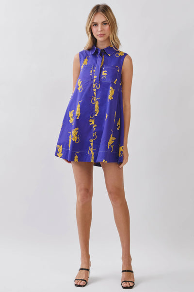 Fightin’ Tigers Shift Mini Dress - Purple