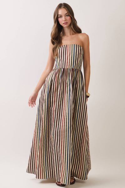 Chanel Multi Stripe Maxi Dress