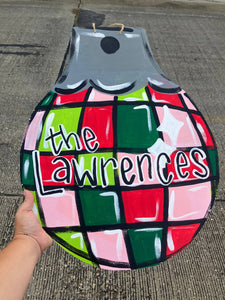 On the Bayou - Groovy Christmas Disco Ball Door Hanger