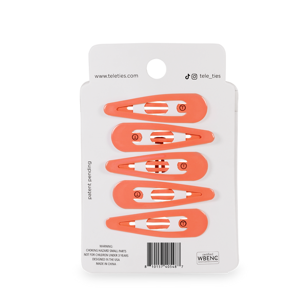 TELETIES - Snap Clip - Coral Craze - 6 Count