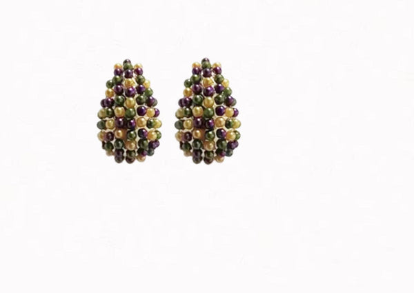 Brantley Cecilia - Mardi Gras Drop Earrings - Pearl