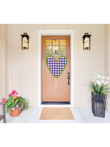 Lovely Reese - Mardi Gras Heart Door Hanger