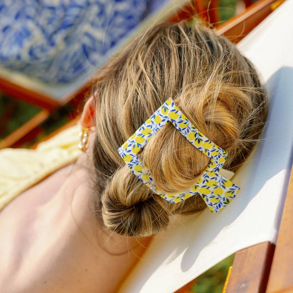 TELETIES - Flat Square Hair Clip - Large - Limoncello
