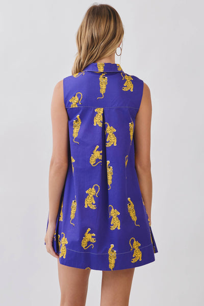 Fightin’ Tigers Shift Mini Dress - Purple