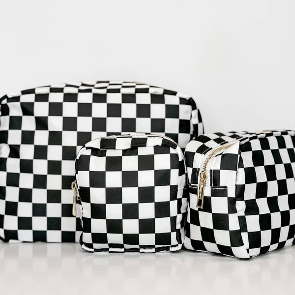 Black & White Checkered Bag - Medium