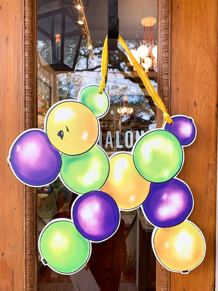 Home Malone - Bead Dog Door Hanger - Outdoor Mardi Gras Decor New Orleans