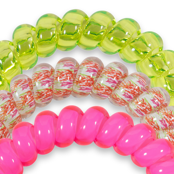 TELETIES - Spiral Hair Coils - Tropical Punch Hair Ties - Large