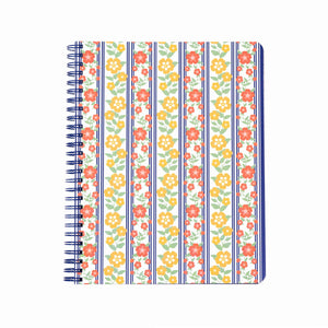 Small Spiral Notebook - Floral Stripe