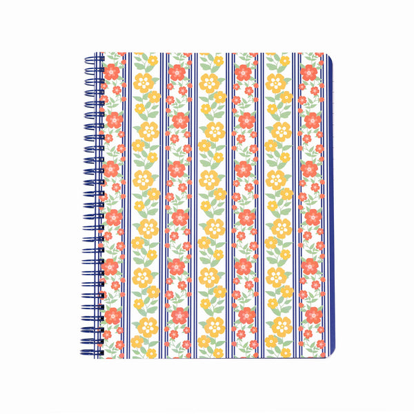 Small Spiral Notebook - Floral Stripe
