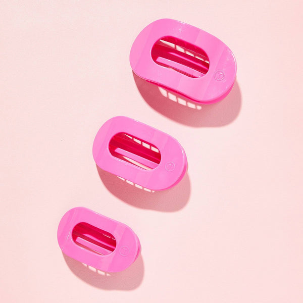 TELETIES - Flat Round Hair Clip -  Tropical Punch - Medium