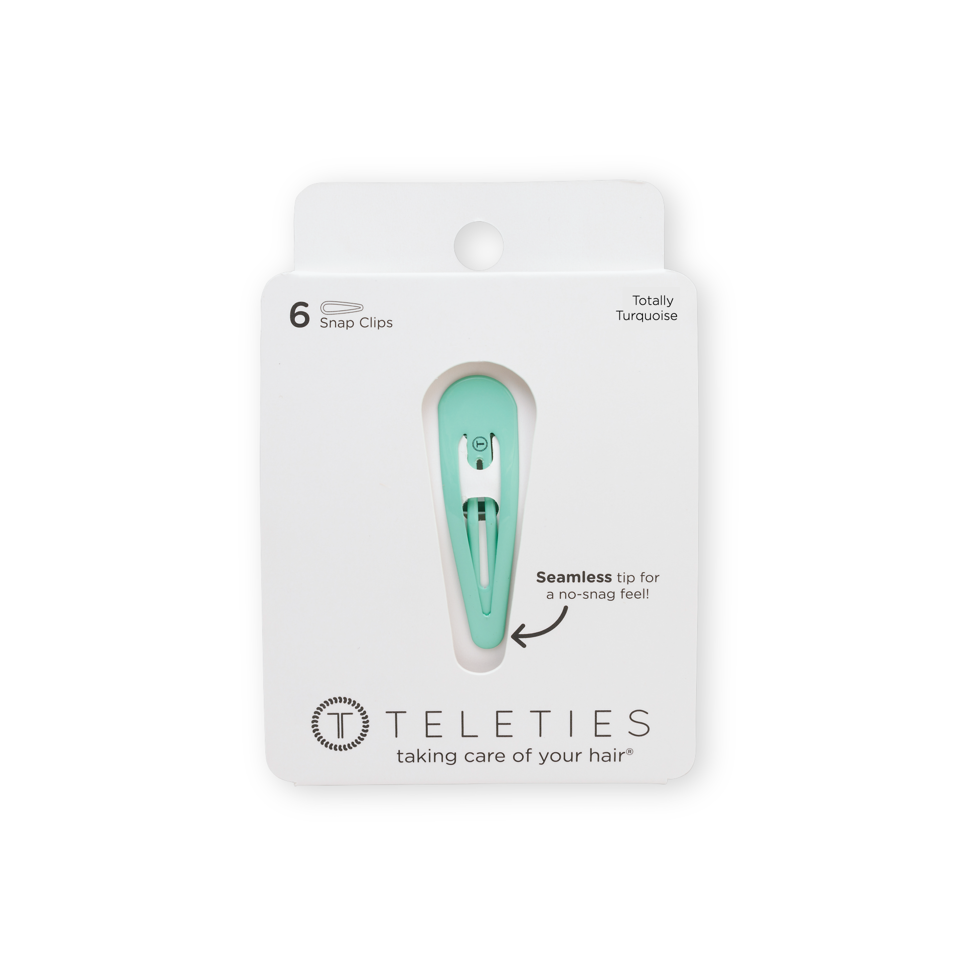 TELETIES - Snap Clip - Totally Turquoise - 6 Count