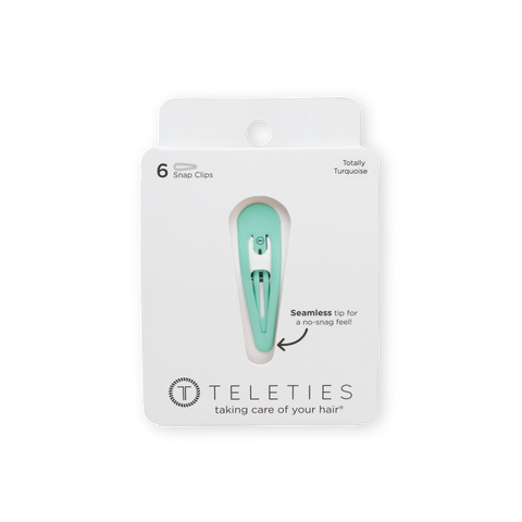 TELETIES - Snap Clip - Totally Turquoise - 6 Count
