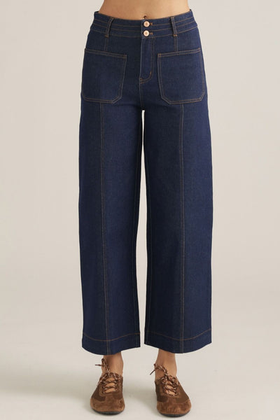 Sterling Wide Leg Denim Jeans - Dark