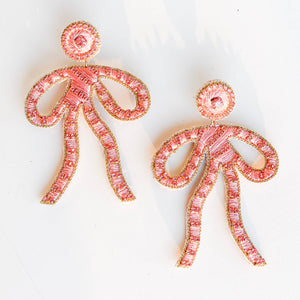 Gaby & Grace - Coquette Embroidered Earrings - Blush