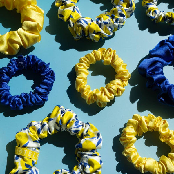 TELETIES - Silk Hair Scrunchie - Large - Limoncello