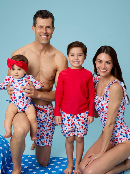 Shimmer Star-Spangled Ruffle One Piece Swimsuit