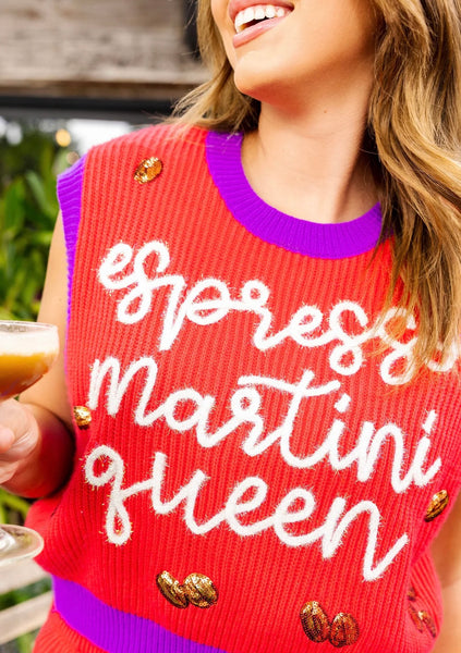 Queen of Sparkles - Red Espresso Martini Queen Skirt Set