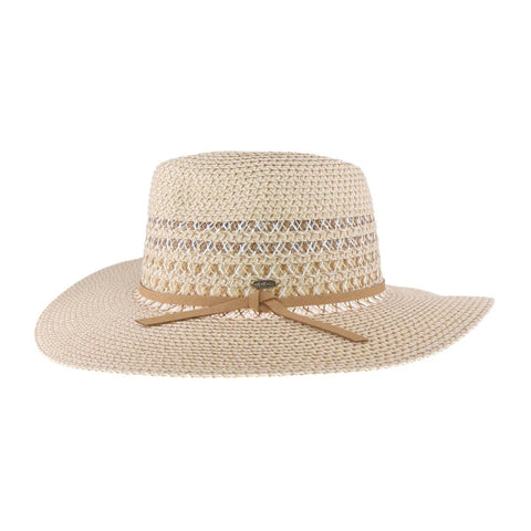 Two-Tone Panama Hat - Beige